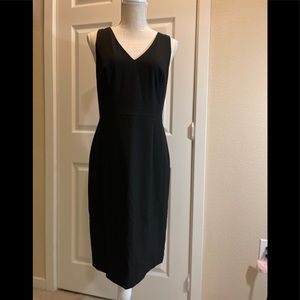 Ann Taylor Black V-Neck Shift Dress, Size 4
